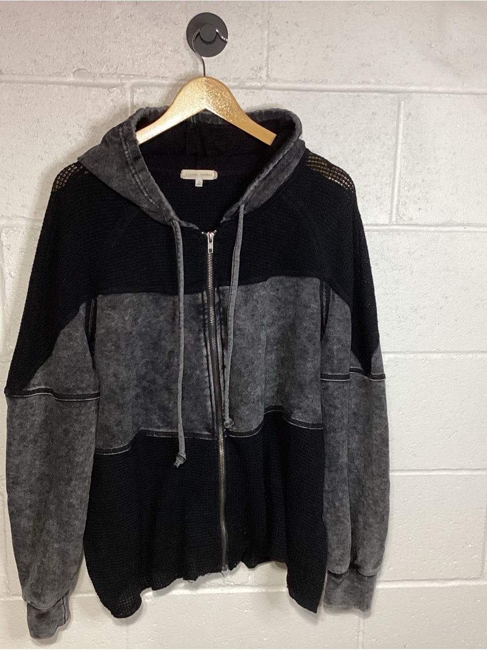 Gilded Intent from Buckle Black and Charcoal Zip-Up Hoodie Sweater